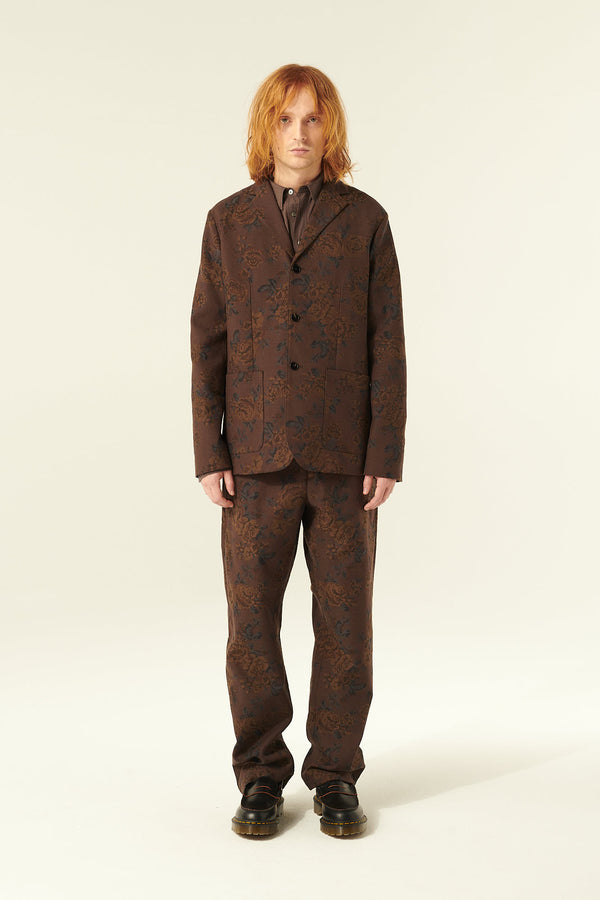 Rue de Tokyo CEDRIC JAPANESE FLOWER JACQUARD JACKETS BROWN