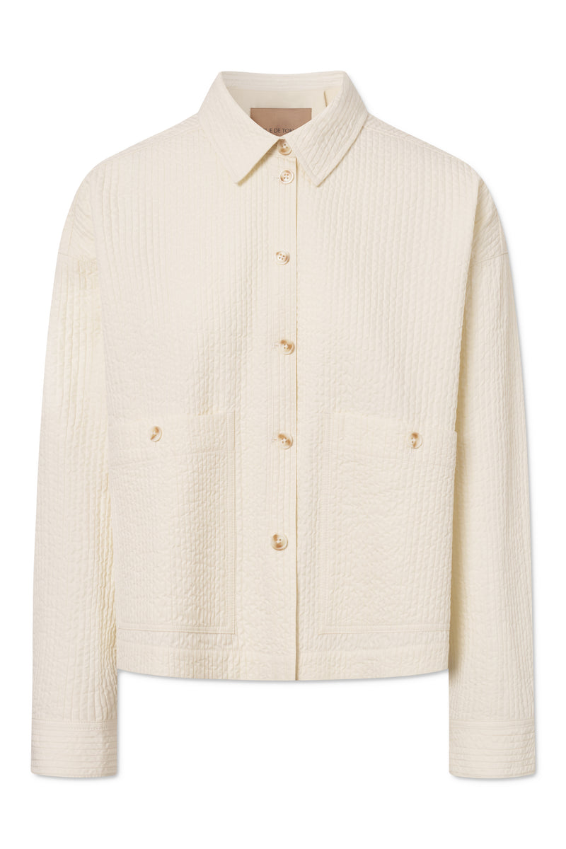 Rue de Tokyo CELESTE BUBBLE STRIPE JACKETS OFF WHITE