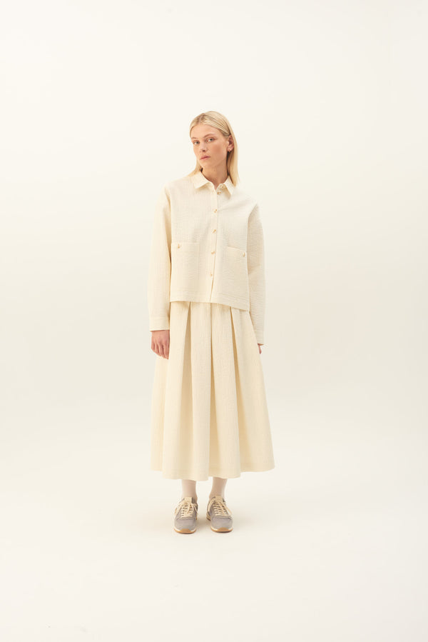 Rue de Tokyo CELESTE BUBBLE STRIPE JACKETS OFF WHITE