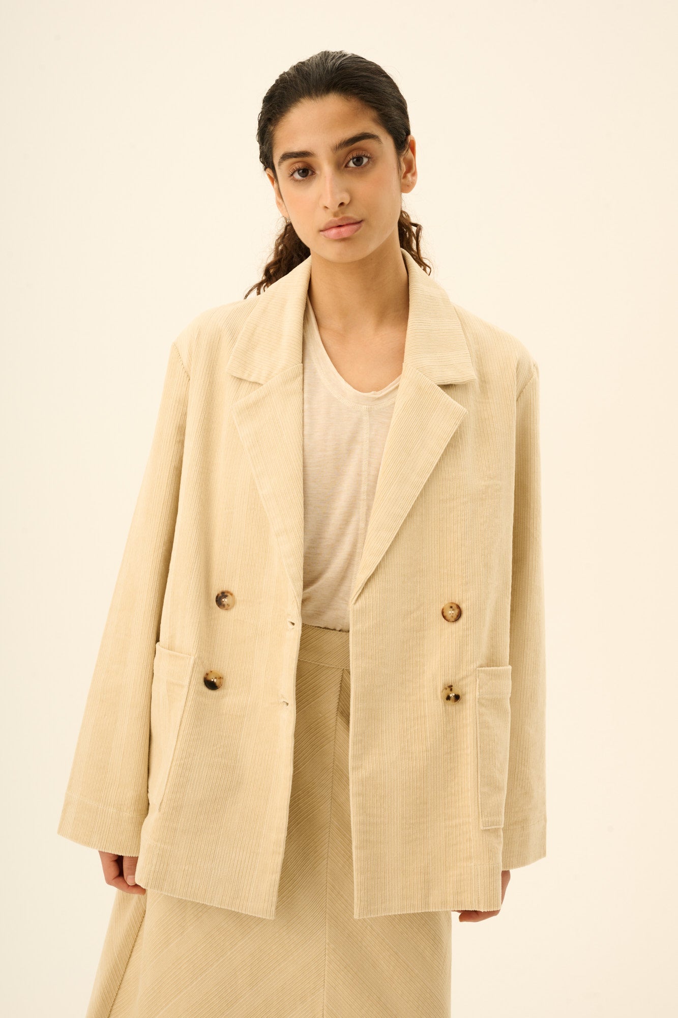 Rue de Tokyo CERSEI STRUCTURED CORDUROY Jackets EGGSHELL