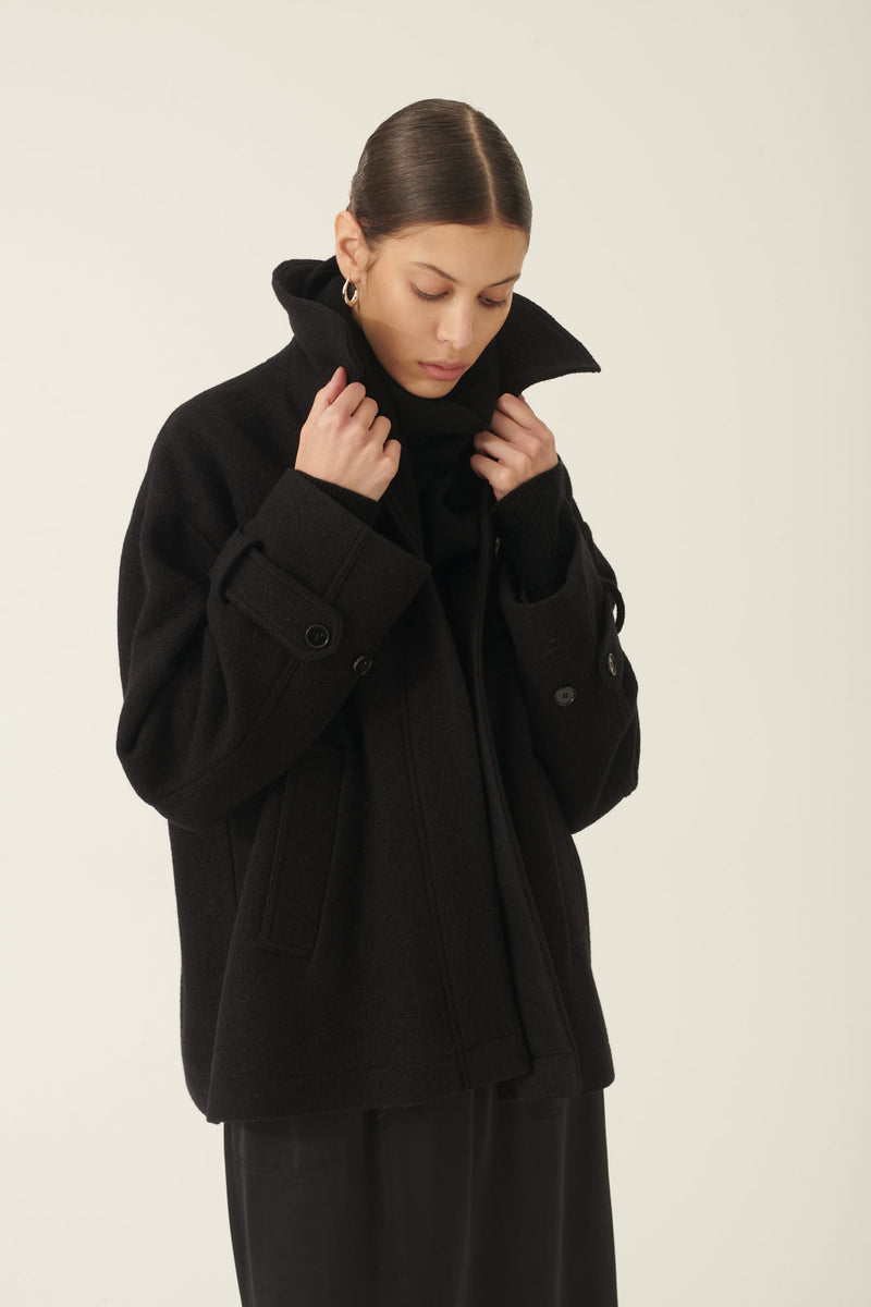 Rue de Tokyo CETTA HEAVY VIRGIN WOOL JACKETS BLACK