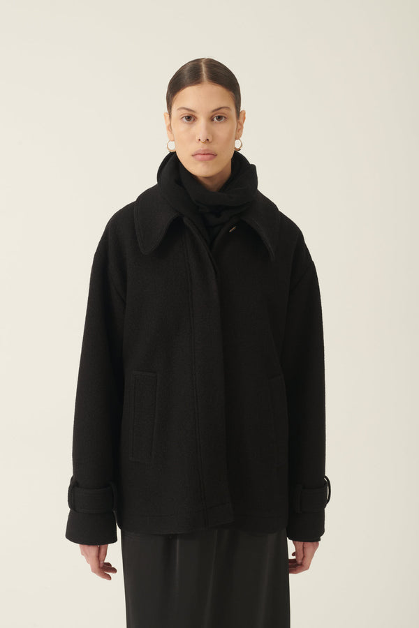 Rue de Tokyo CETTA HEAVY VIRGIN WOOL JACKETS BLACK