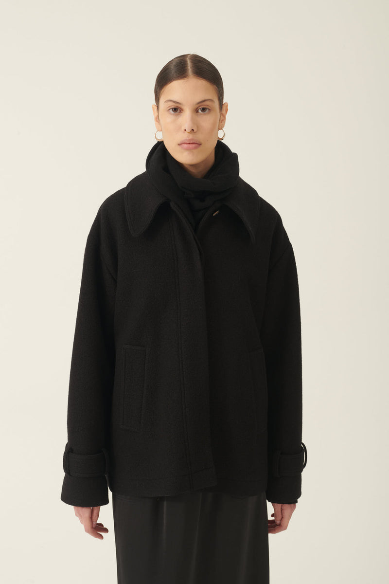 Rue de Tokyo CETTA HEAVY VIRGIN WOOL JACKETS BLACK