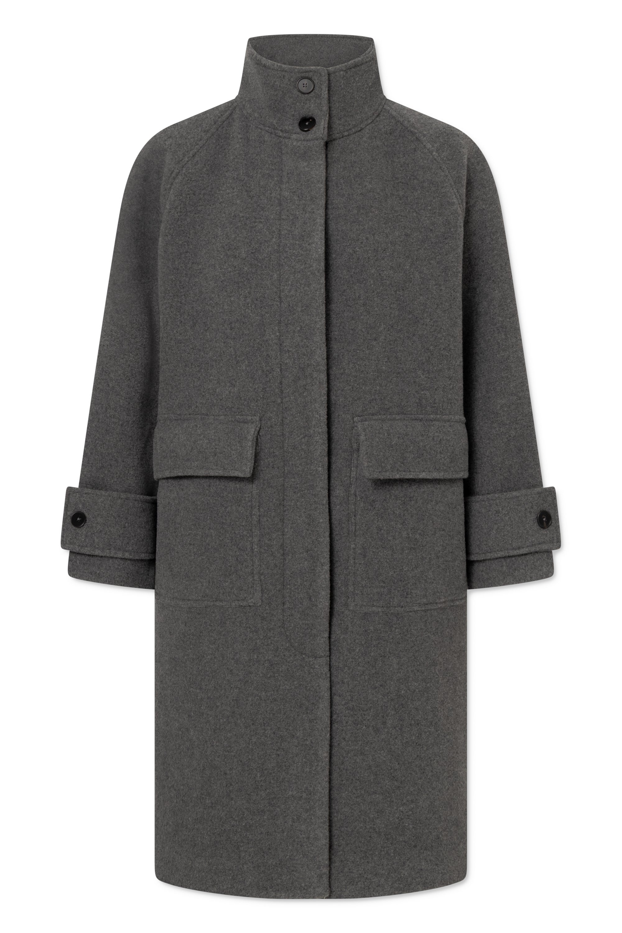 Rue de Tokyo CHIHARU HEAVY WOOL Coats GREY MELANGE