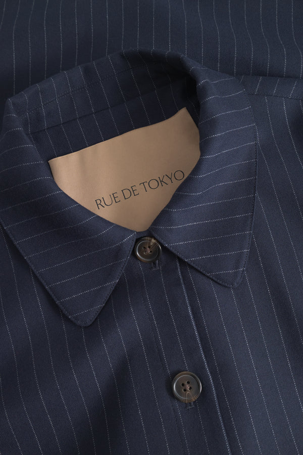 Rue de Tokyo CHIRI ANTIQUE PINSTRIPE SHIRTS NAVY PINSTRIPE