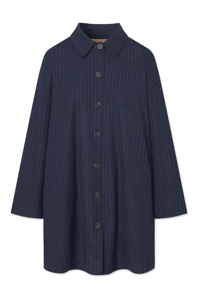 Rue de Tokyo CHIRI ANTIQUE PINSTRIPE SHIRTS NAVY PINSTRIPE