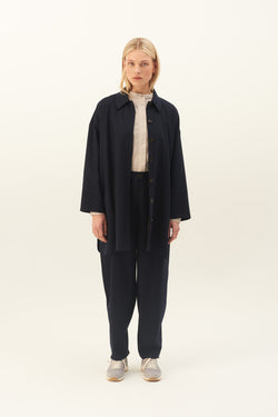 Rue de Tokyo CHIRI ANTIQUE PINSTRIPE SHIRTS NAVY PINSTRIPE