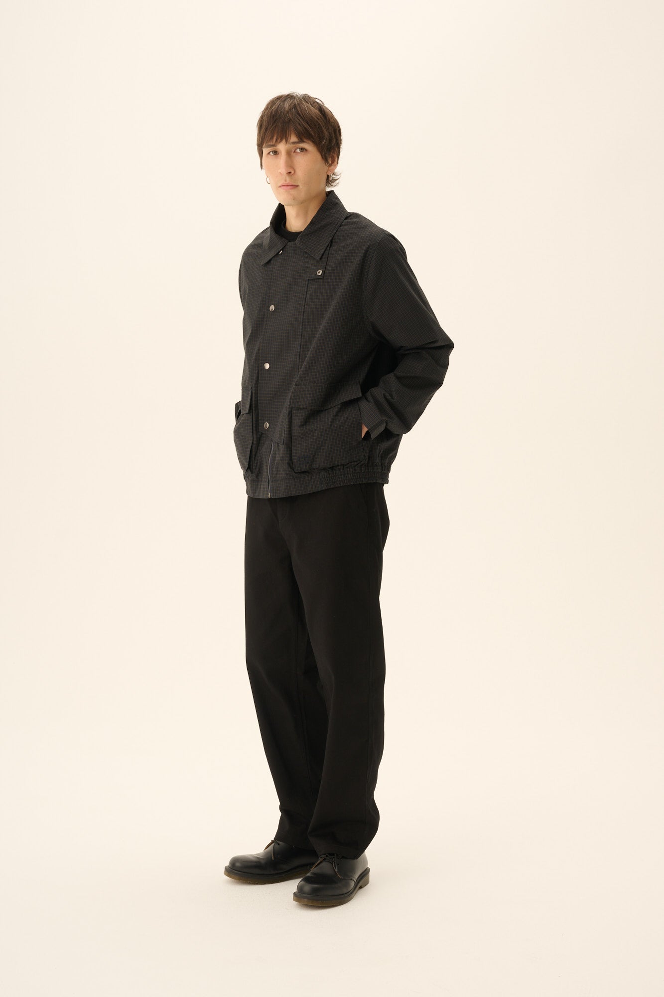 Rue de Tokyo CHOKI CHECKED COTTON Jackets NAVY