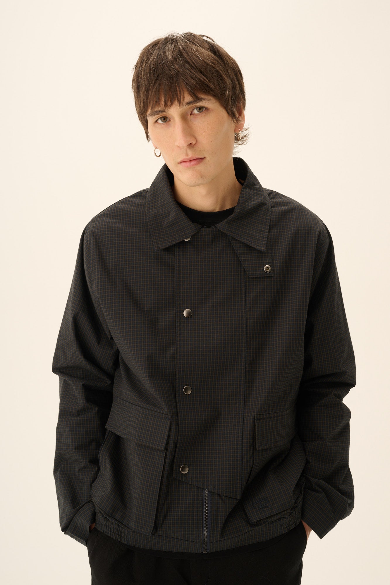 Rue de Tokyo CHOKI CHECKED COTTON Jackets NAVY