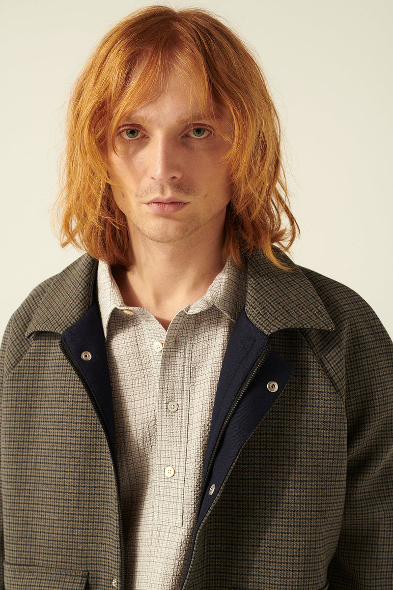 Rue de Tokyo CHRISTIAN FRIBURGI CHECK JACKETS NAVY/GREY CHECK