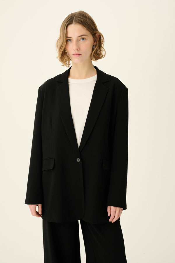 Rue de Tokyo CICA RECYCLED HEAVY CREPE Jackets BLACK