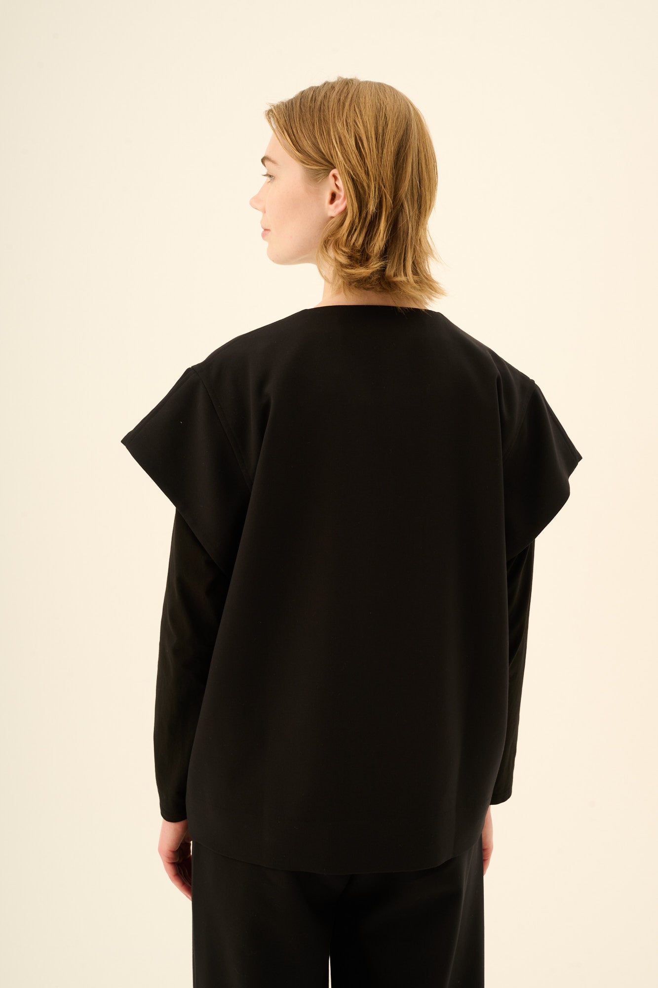 Rue de Tokyo CIROCCO WOOL VISCOSE Blouses BLACK
