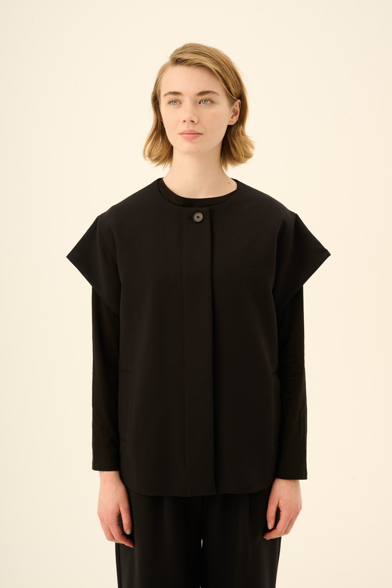 Rue de Tokyo CIROCCO WOOL VISCOSE Blouses BLACK