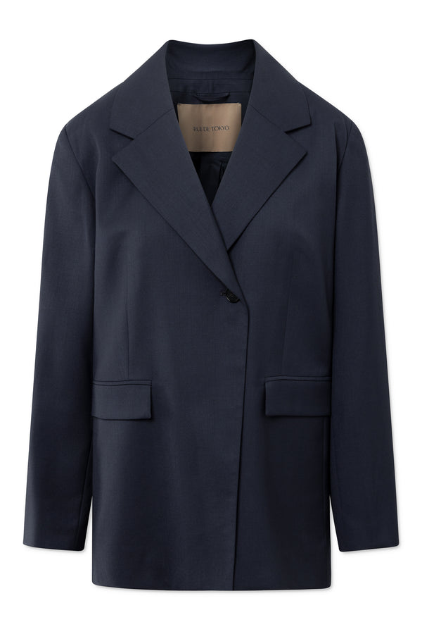 Rue de Tokyo CLAIRE SOLID WOOL JACKETS NAVY