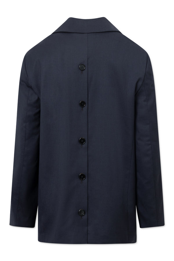 Rue de Tokyo CLAIRE SOLID WOOL JACKETS NAVY