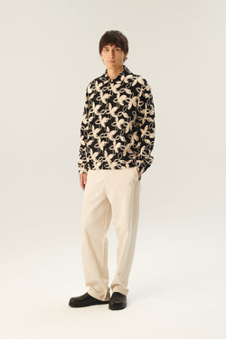 Rue de Tokyo CLANCY FLOWER TECH JACKETS BLACK WHITE FLOWER