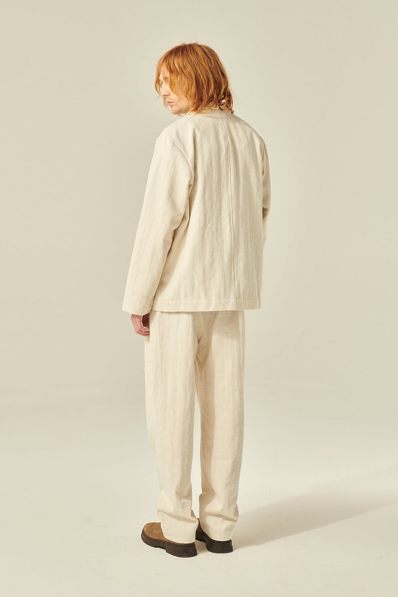 Rue de Tokyo CLAS STRUCTURED JACQUARD COTTON JACKETS IVORY