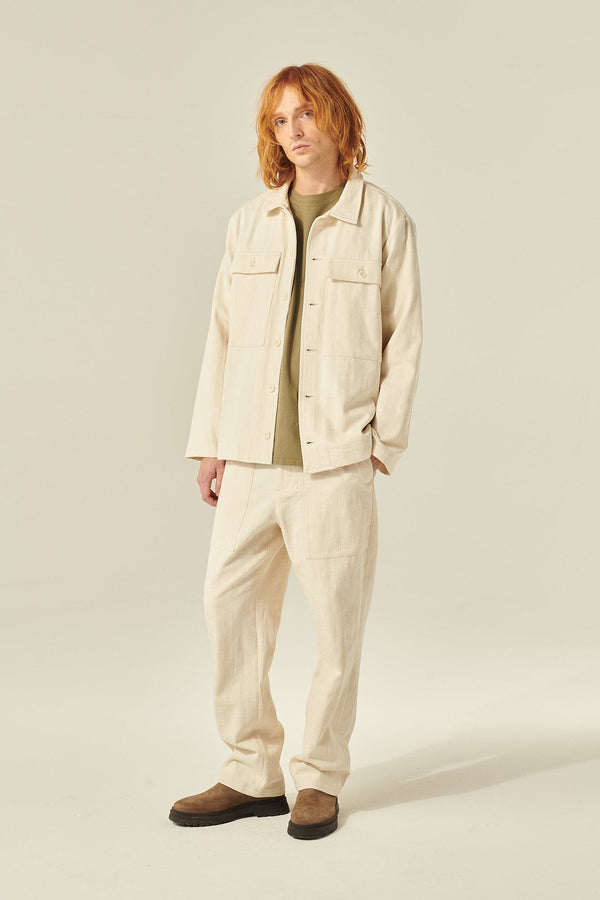 Rue de Tokyo CLAS STRUCTURED JACQUARD COTTON JACKETS IVORY