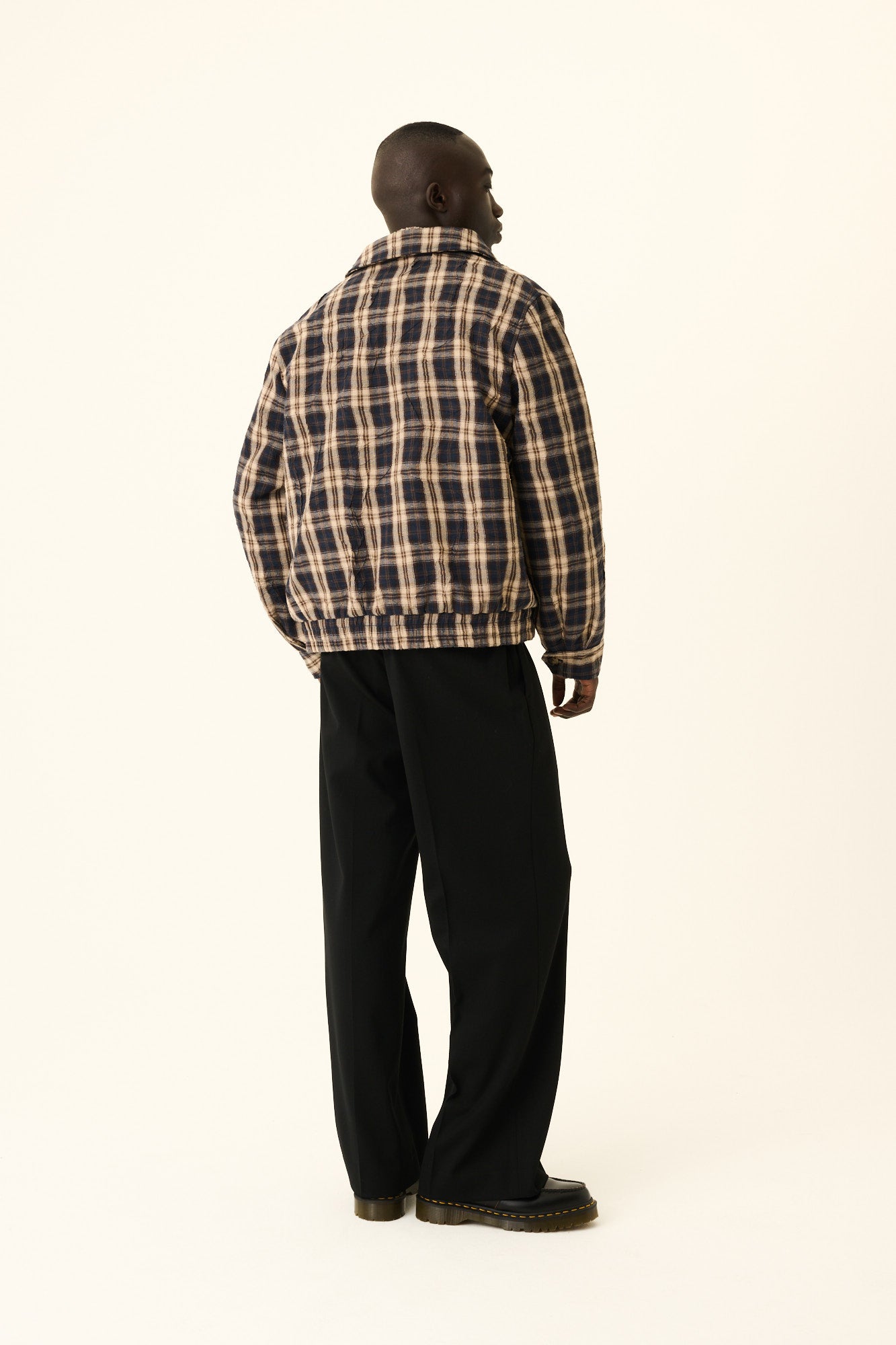 Rue de Tokyo CLOONEY COTTON BLEND CHECK Jackets NAVY BROWN TAN