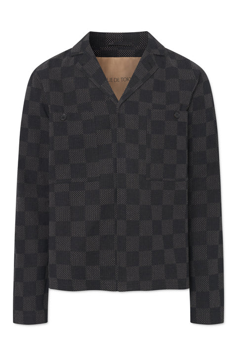 Rue de Tokyo COSIMO JAPANESE SASHIKO CHECK JACKETS BLACK GRAY CHECK