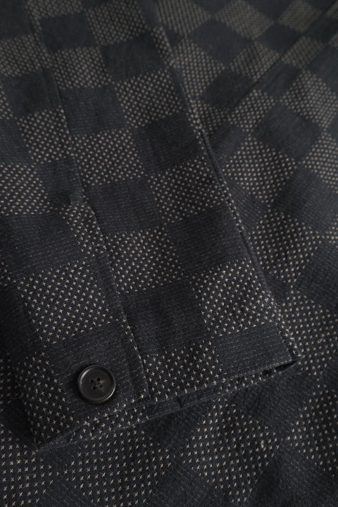 Rue de Tokyo COSIMO JAPANESE SASHIKO CHECK JACKETS BLACK GRAY CHECK