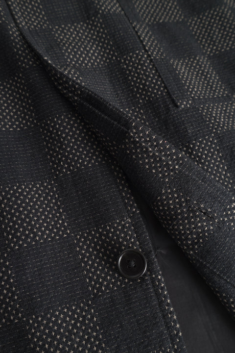 Rue de Tokyo COSIMO JAPANESE SASHIKO CHECK JACKETS BLACK GRAY CHECK