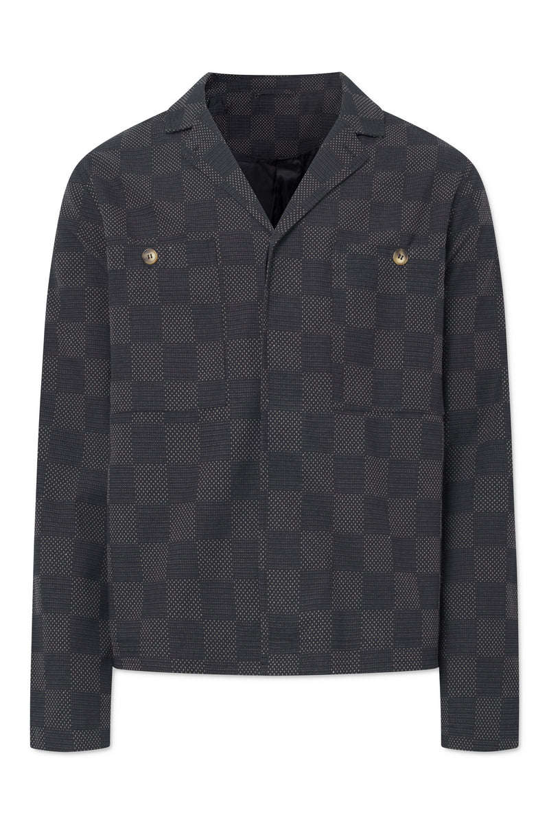 Rue de Tokyo COSIMO JAPANESE SASHIKO CHECK JACKETS BLACK GRAY CHECK