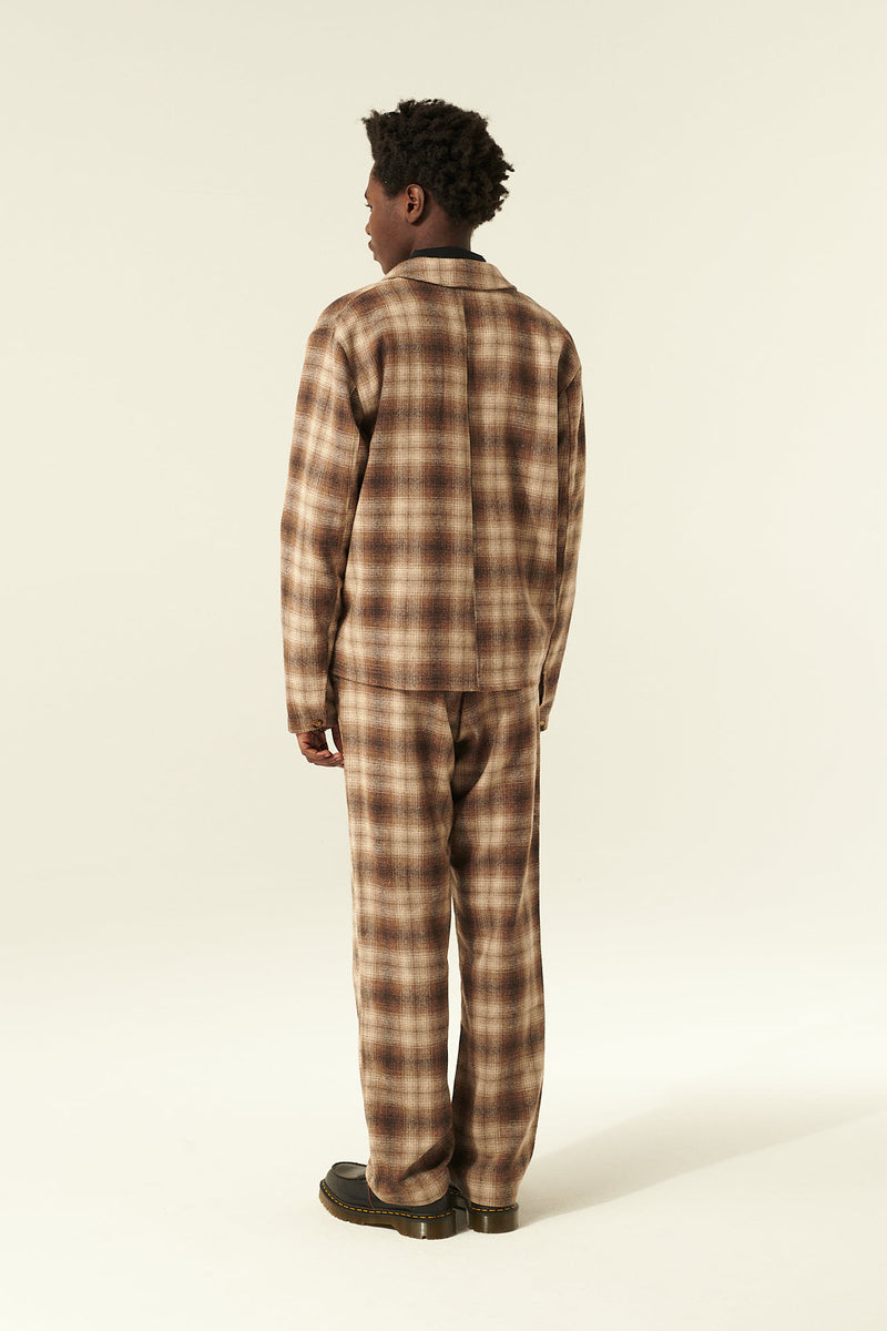 Rue de Tokyo COSIMO JAPANESE WOOL CHECK JACKETS SAND BROWN CHECK