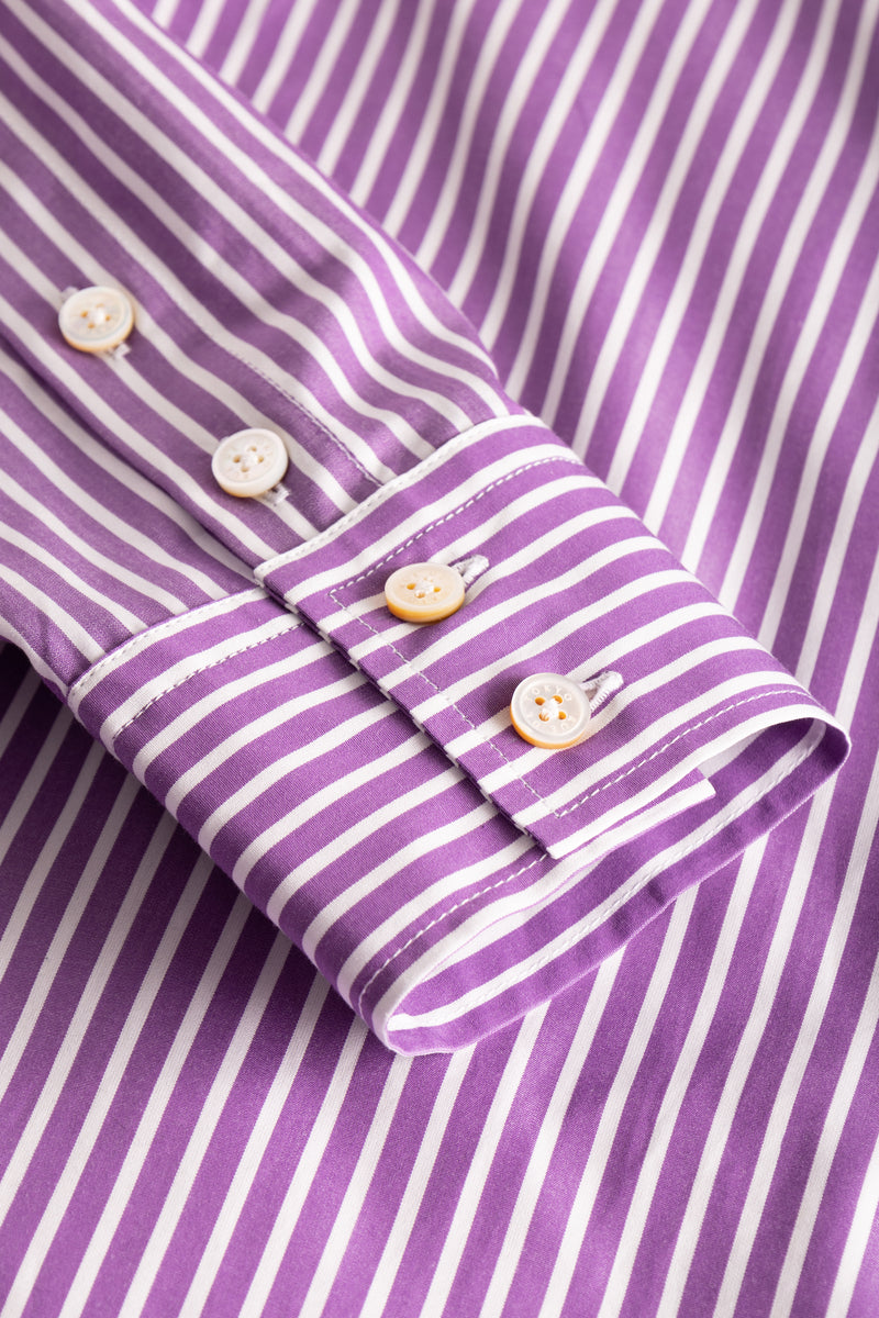 Rue de Tokyo DAGNY MAYFAIR STRIPE DRESSES PURPLE STRIPE