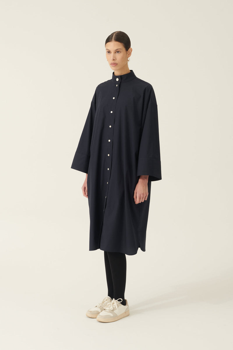 Rue de Tokyo DAI NON IRON POPLIN DRESSES NAVY