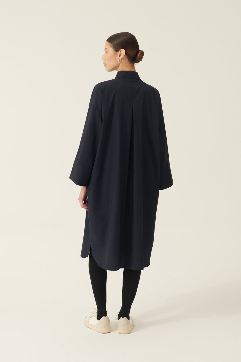 Rue de Tokyo DAI NON IRON POPLIN DRESSES NAVY