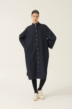 Rue de Tokyo DAI NON IRON POPLIN DRESSES NAVY