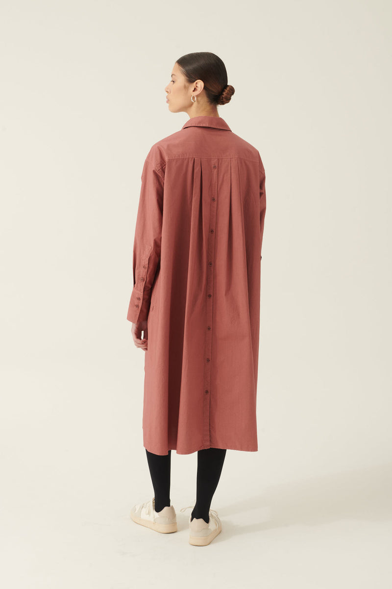 Rue de Tokyo DAKIKO GARMENT DYED POPLIN DRESSES WITHERED ROSE