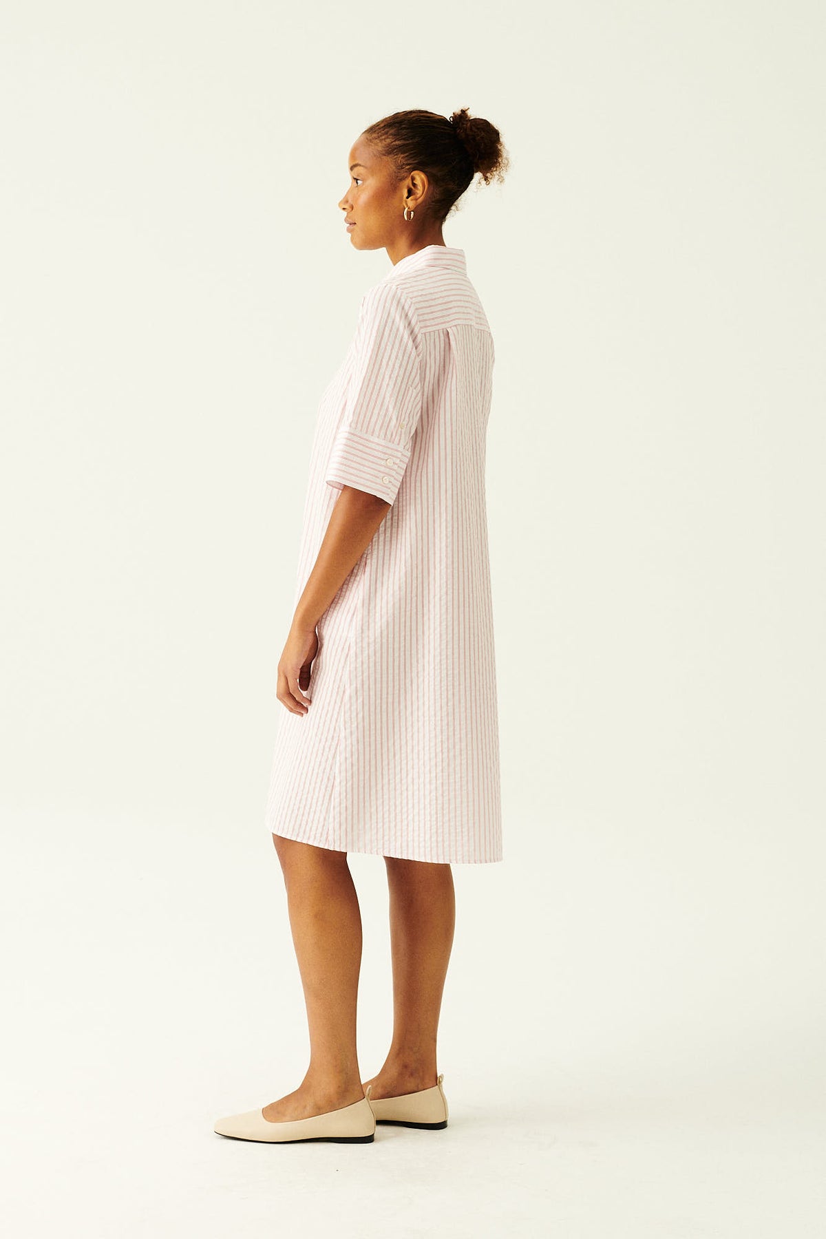 Ameri（アメリ）の「UNDRESSED STRIPE OVER SHIRT DRESS
