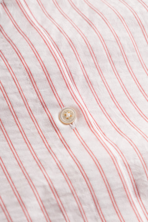 Rue de Tokyo DALE STRIPED SEERSUCKER COTTON DRESSES RED/WHITE STRIPE
