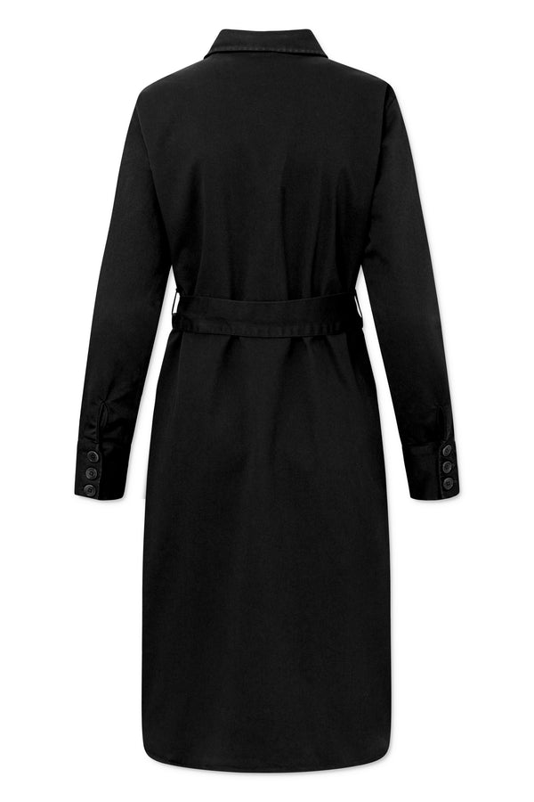 Rue de Tokyo DAMALIS GARMENT DYED TWILL DRESSES BLACK