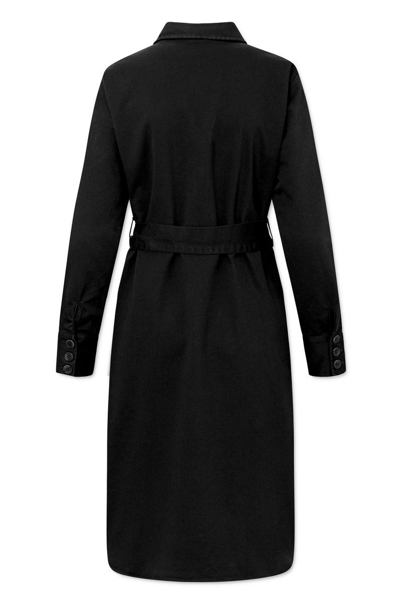 Rue de Tokyo DAMALIS GARMENT DYED TWILL DRESSES BLACK