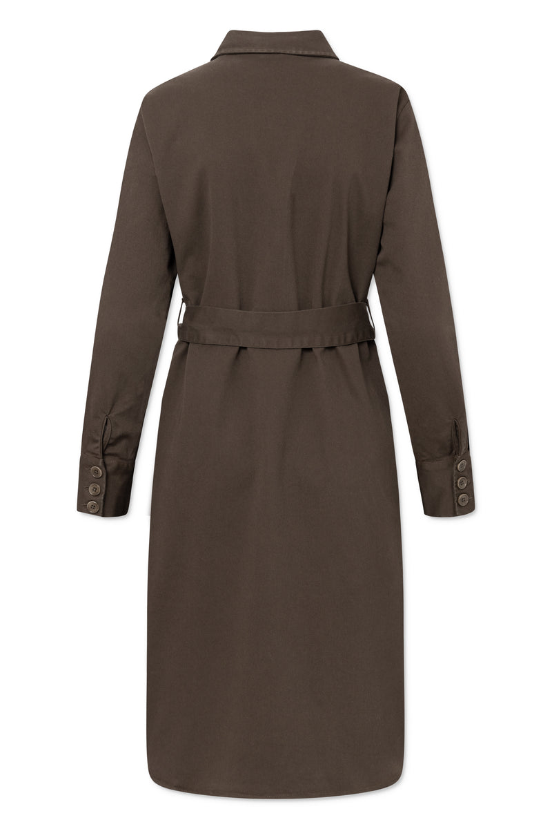 Rue de Tokyo DAMALIS GARMENT DYED TWILL DRESSES SCORCHED BROWN
