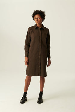 Rue de Tokyo DAMALIS GARMENT DYED TWILL DRESSES SCORCHED BROWN