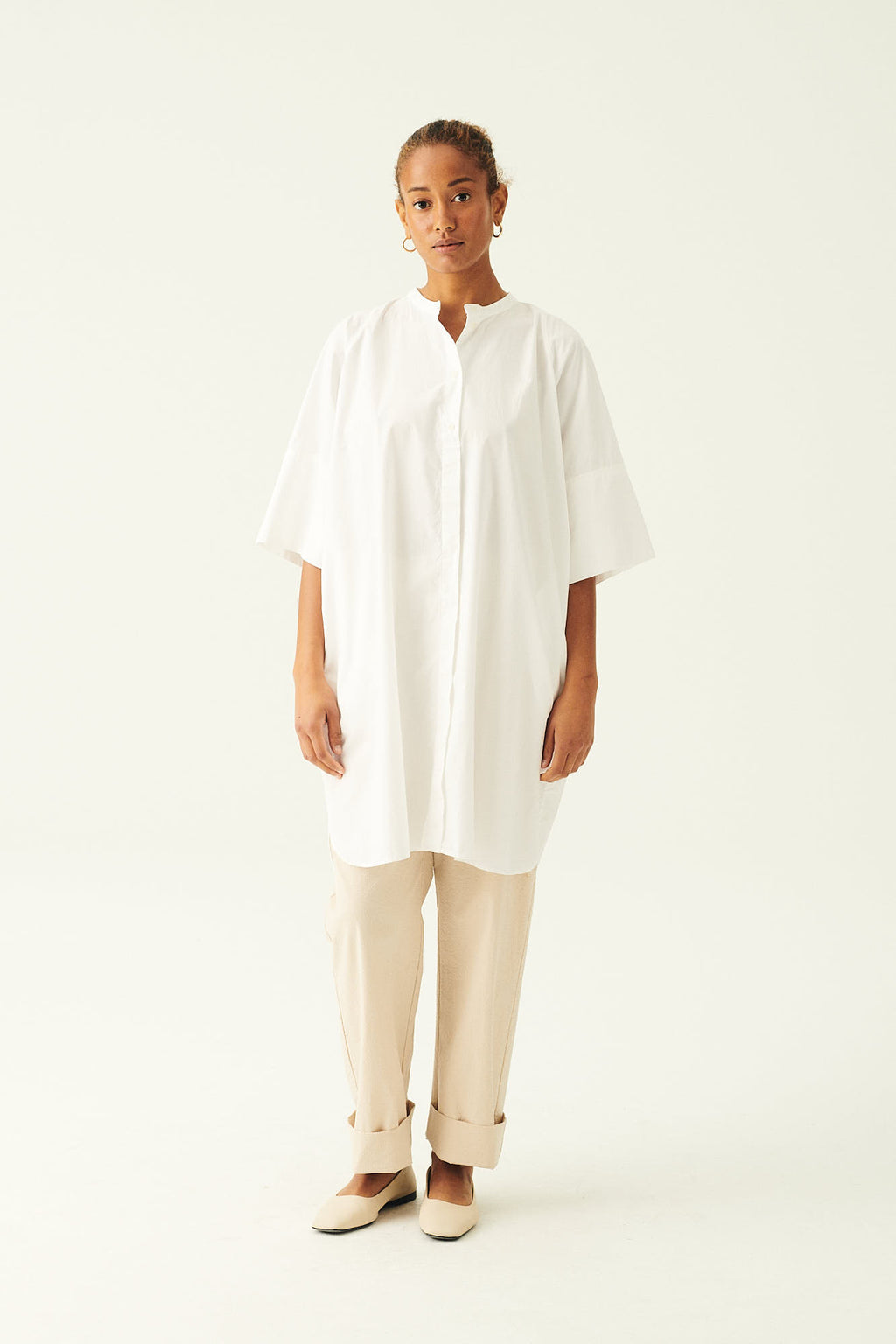 DARLA GARMENT DYED POPLIN - WHITE – Rue De Tokyo