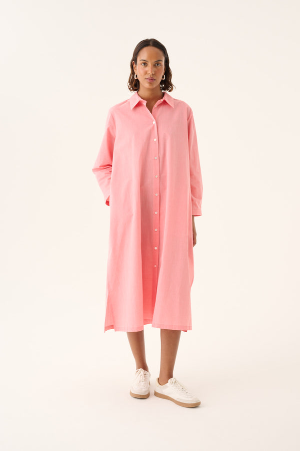 Rue de Tokyo DEESA WASHED COTTON STRIPE Dresses RED WHITE STRIPE