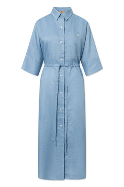 Rue de Tokyo DEMMA LIGHT LINEN DRESSES OCEAN BLUE