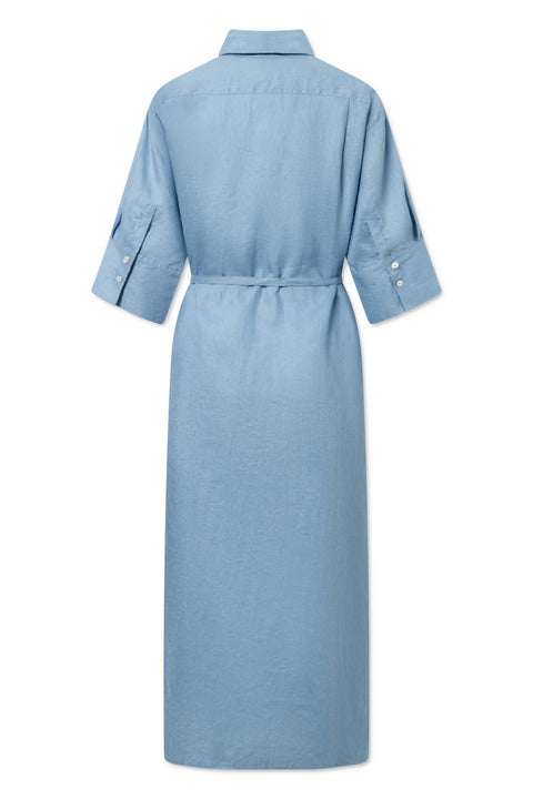 Rue de Tokyo DEMMA LIGHT LINEN DRESSES OCEAN BLUE