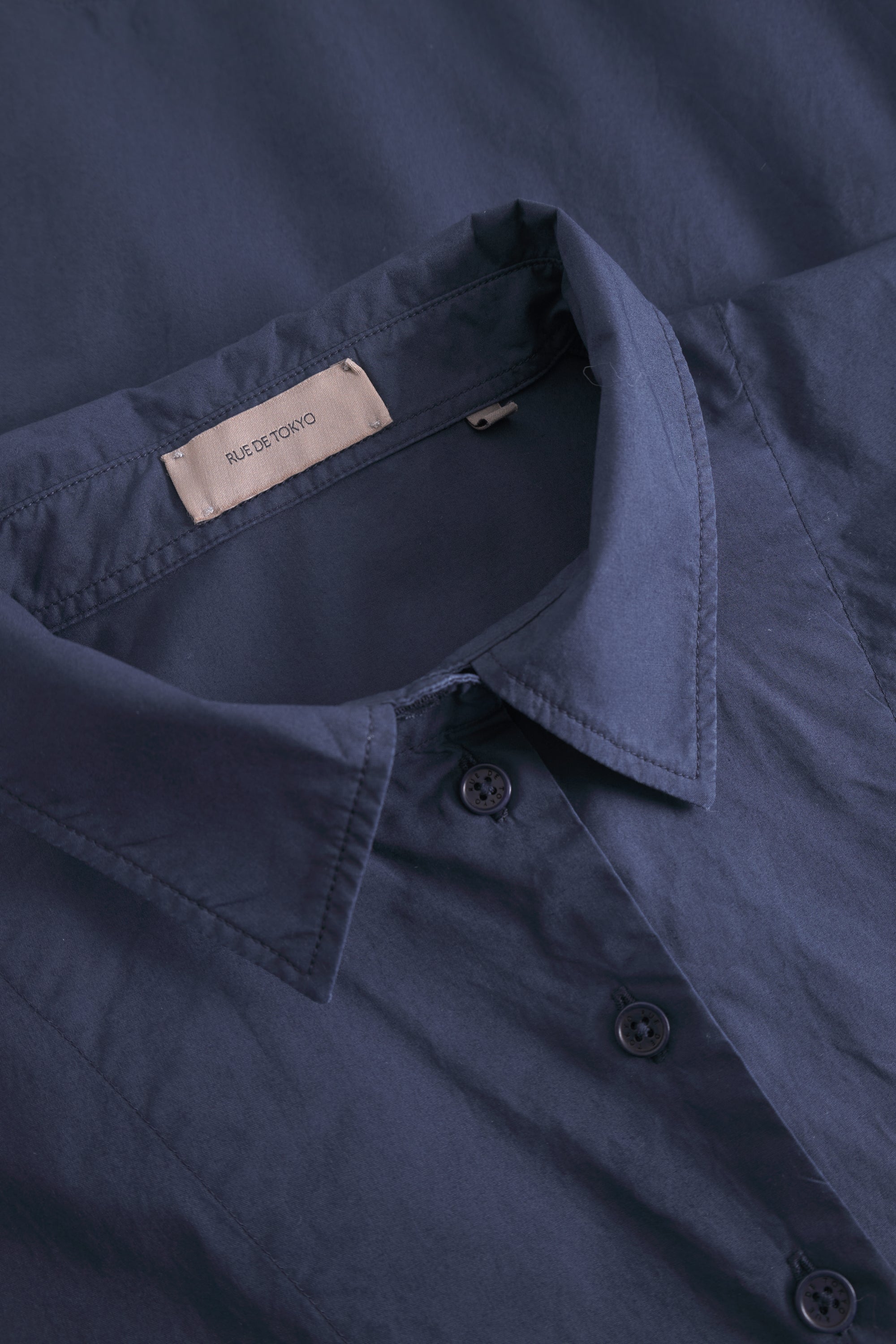 Rue de Tokyo DERRINA ORGANIC GARMENT DYED POPLIN DRESSES DARK NAVY