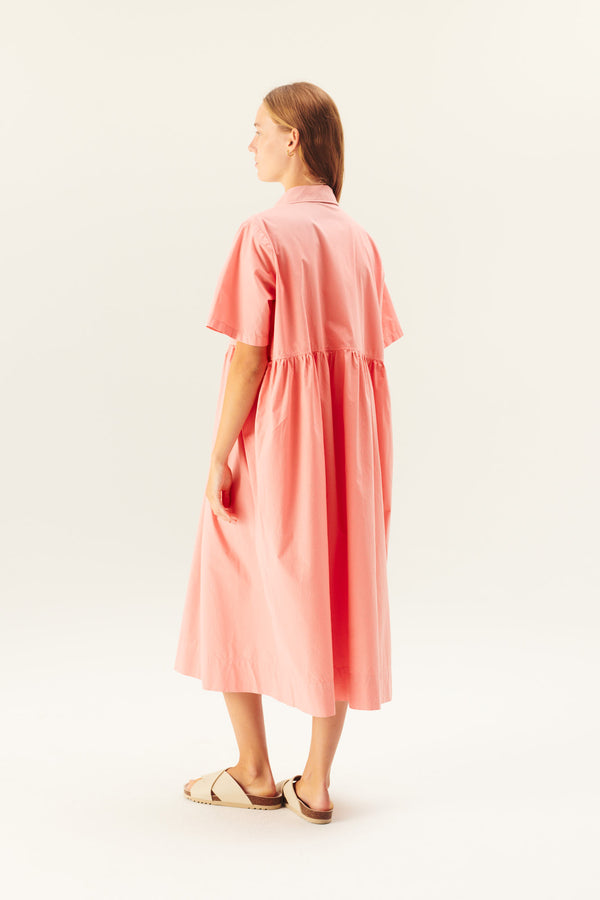 Rue de Tokyo DERRINA ORGANIC GARMENT DYED POPLIN DRESSES PEACH PINK