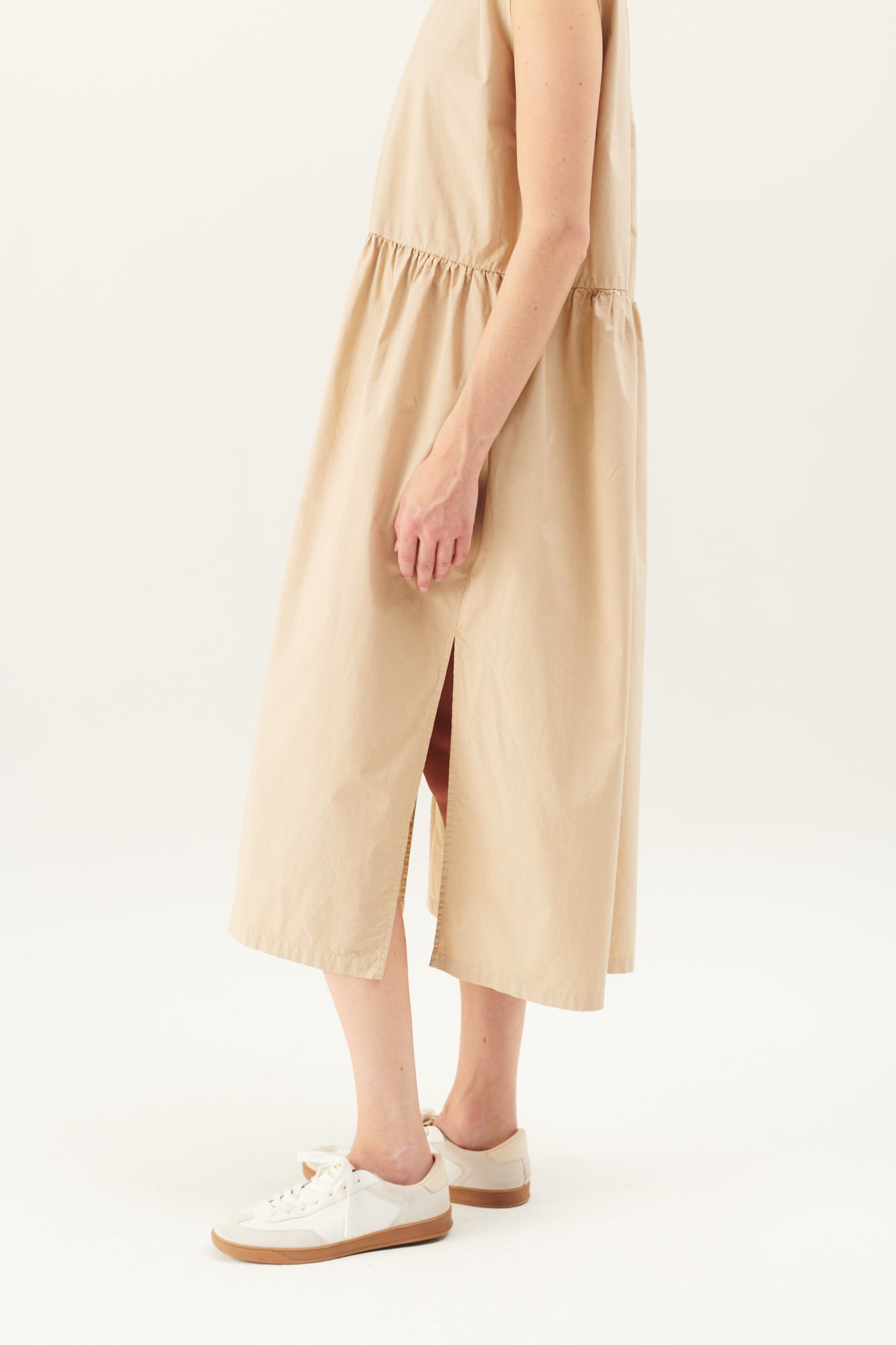 Rue de Tokyo DIANE ORGANIC GARMENT DYED POPLIN DRESSES BEIGE