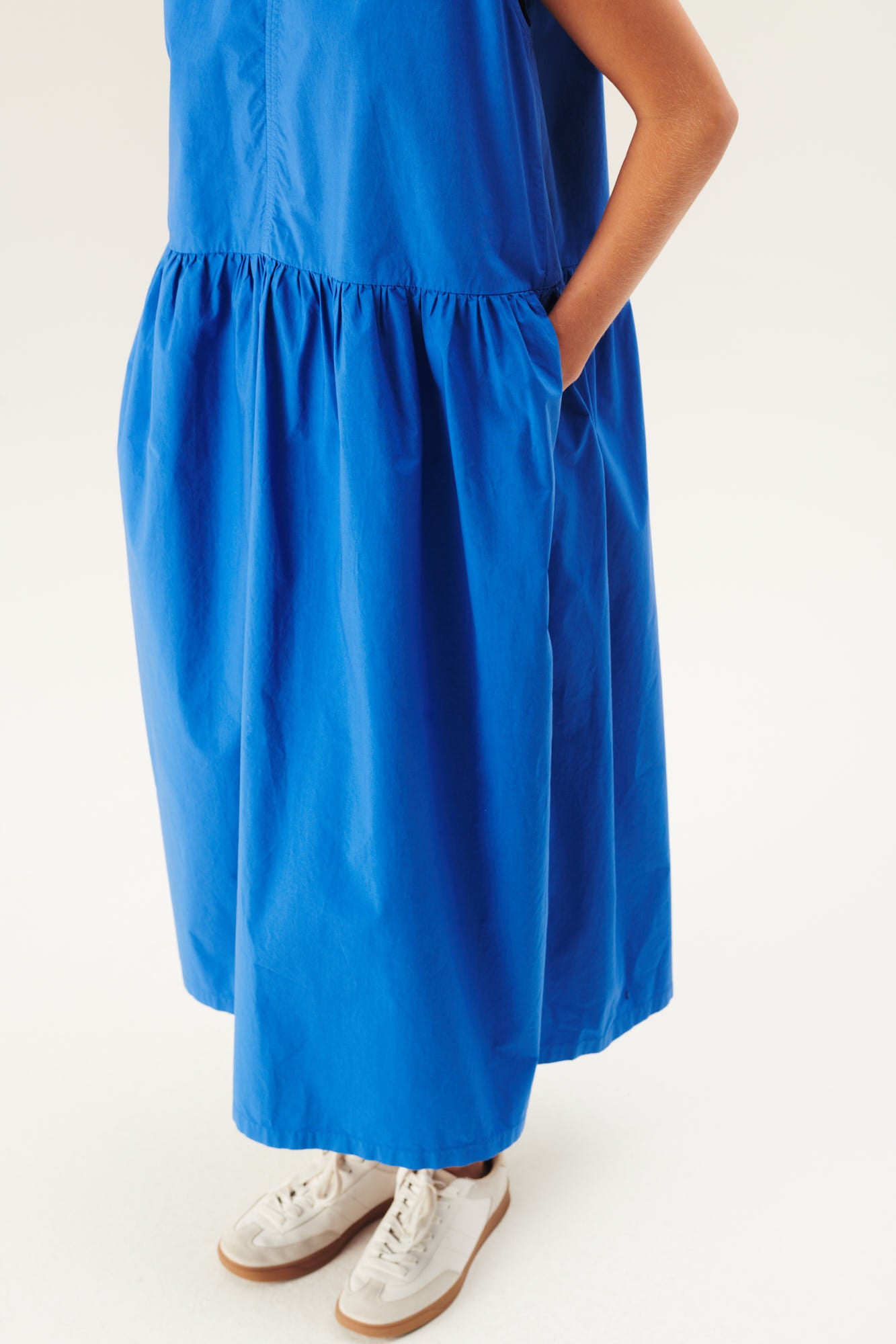 Rue de Tokyo DIANE ORGANIC GARMENT DYED POPLIN DRESSES LAPIS BLUE