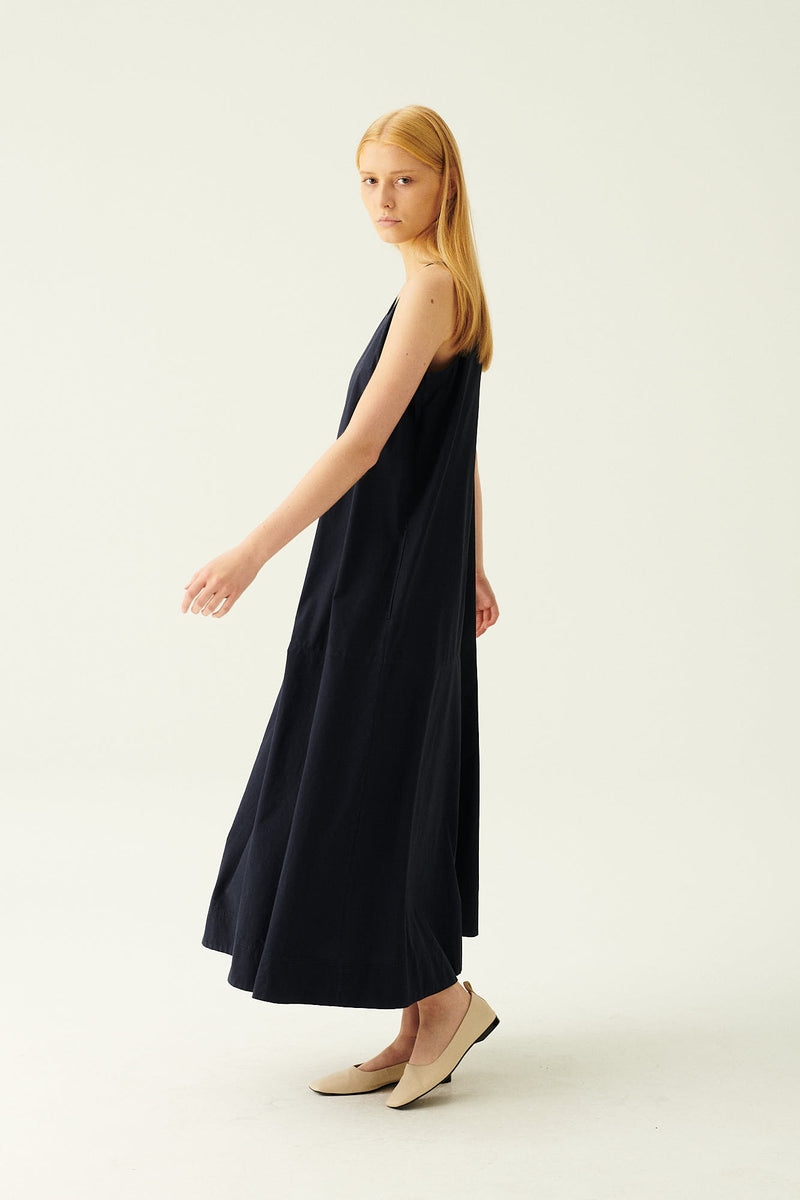 Rue de Tokyo DODI GARMENT DYED POPLIN DRESSES DARK NAVY