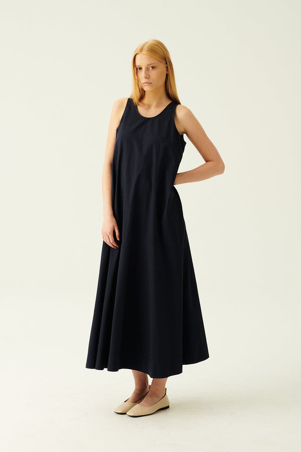 Rue de Tokyo DODI GARMENT DYED POPLIN DRESSES DARK NAVY