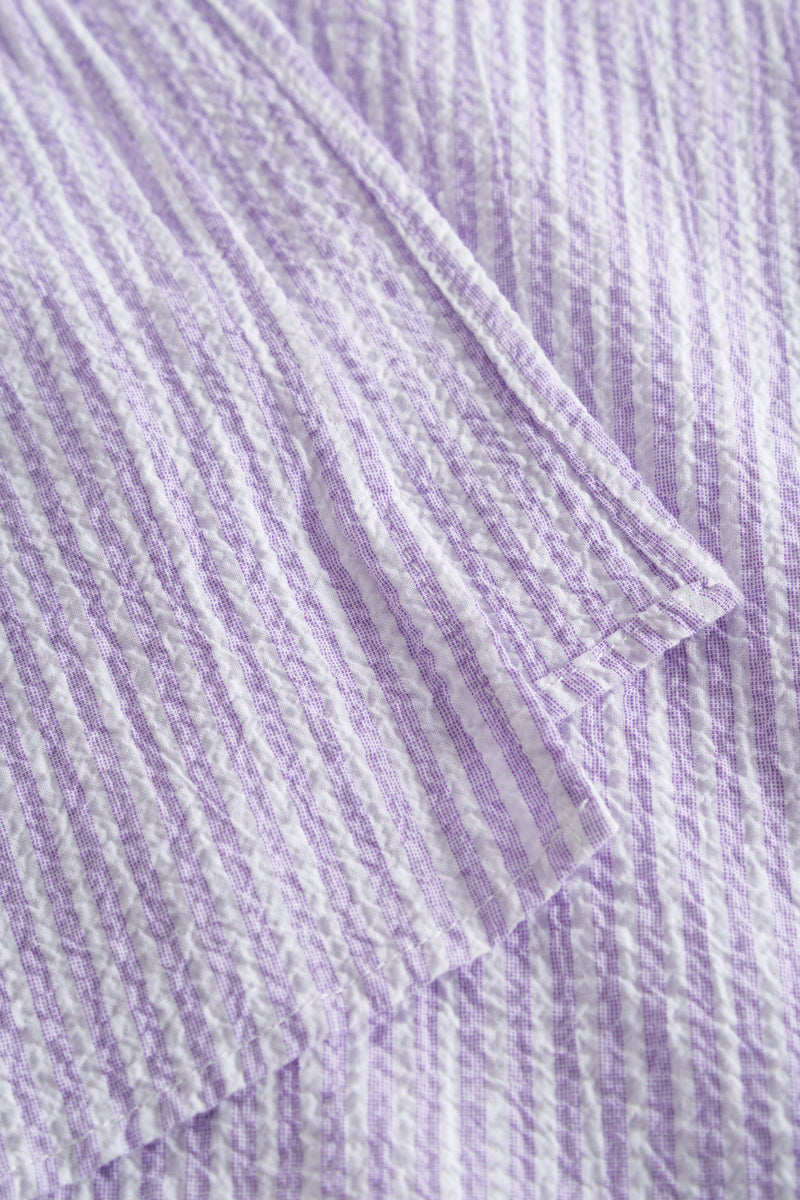 Rue de Tokyo DONNA DRESS PURPLE/WHITE SEERSUCKER STRIPE DRESSES PURPLE/WHITE STRIPE